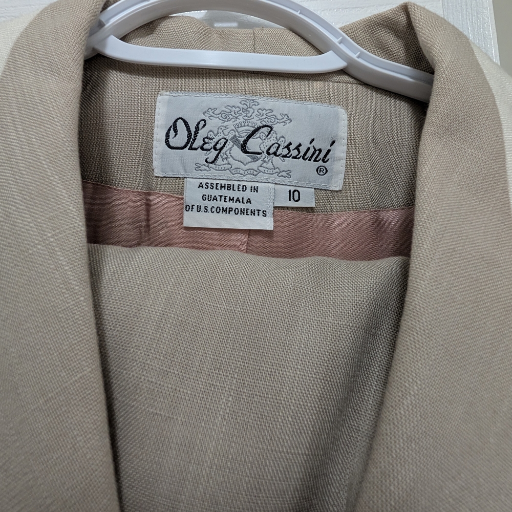 Oleg Cassini Tan Jacket/Skirt